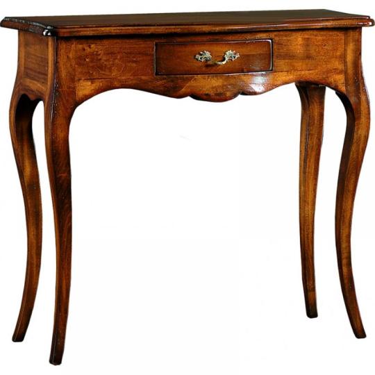 hneda konzola konzolovy stol klasicky civilny elegantny mediteransky obyvajuca miestnost chodba nabytok zariadenie mosadzna rukovat patinovany leskly orech ceresna lameridiana taliansky toskansky nabytky.jpg